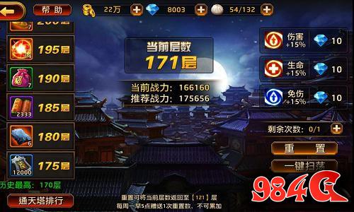 刀锋无双,通天塔,闯关